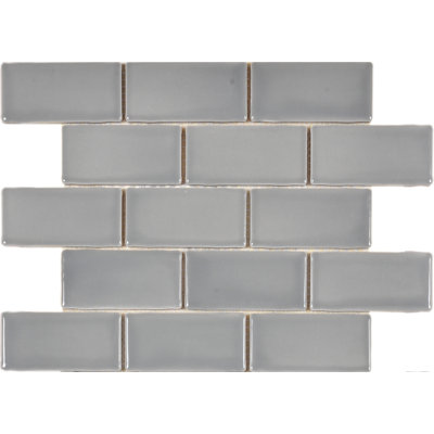 Metro Moon 14.13'' x 10.25'' Subway Porcelain Mosaic Wall Tile