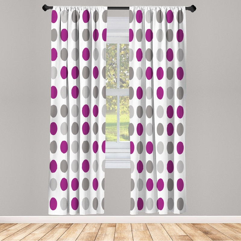 Microfiber Semi Sheer Curtain Pair, Purple Dimgray, 28" W x 63" L