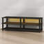 Meuble télé Mandurah pour téléviseur de 46 po ou moins, ensemble de divertissement à 3 niveaux sans outils noir, console de télévision, pour salon, chambre à coucher, espresso