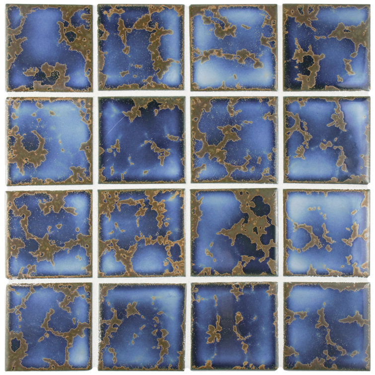 Channel Terra Azure Mega Square 12-1/4" x 12-1/4" Porcelain Mosaic Floor and Wall Tile