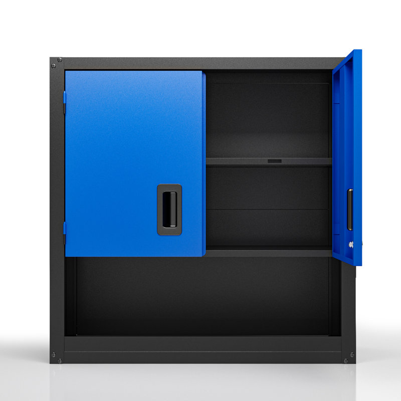 Wall-Mounted Garage Storage Cabinet with Lockable Doors and Adjustable Shelves, Durable Metal Hanging Tool Cabinet for Utility Rooms