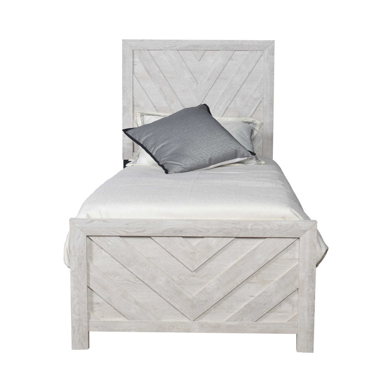 Lit simple en bois de style moderne, Gris