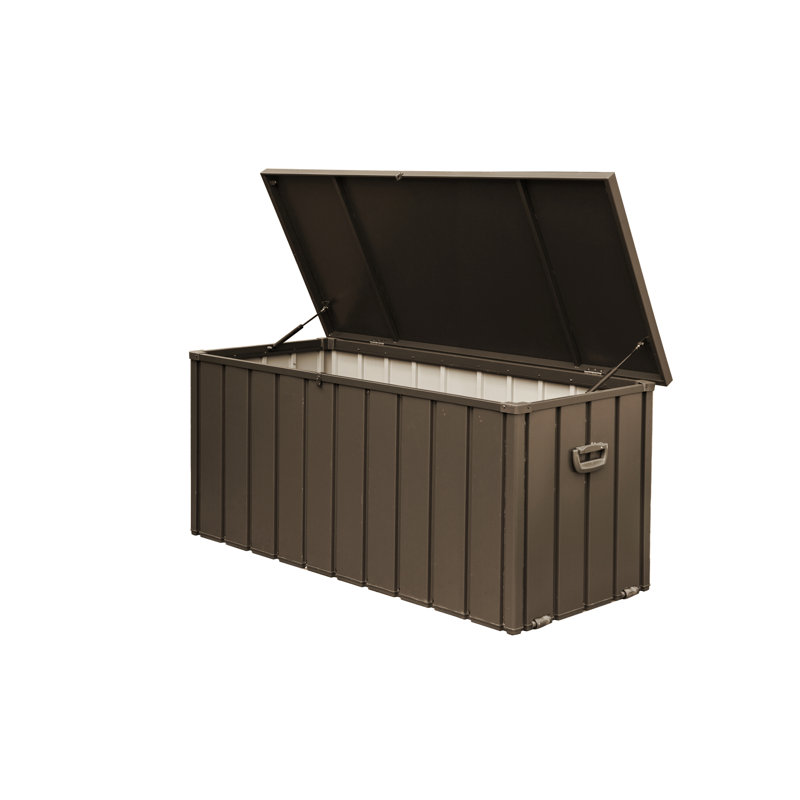 Boîte de rangement extérieure 200 gallons imperméable, Marron foncé, H 33,1 po x l 54,3 po x P 29,2 po