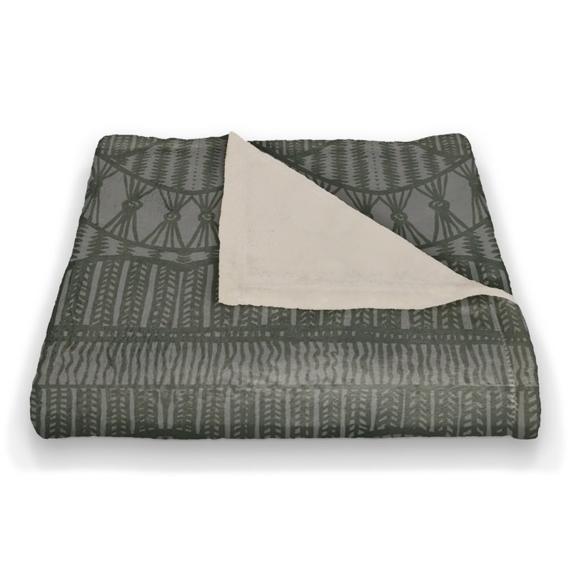 Jeté en molleton dentelle, Noir anthracite