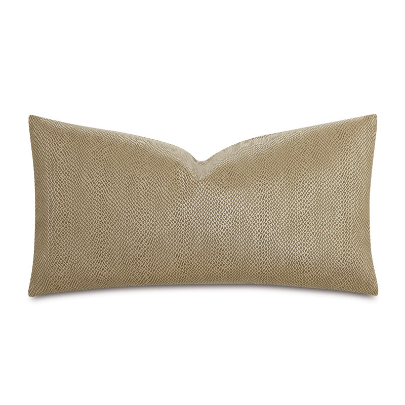 Housse de coussin décoratif rectangulaire Janus Reptilian, Or, H 11 po x l 21 po