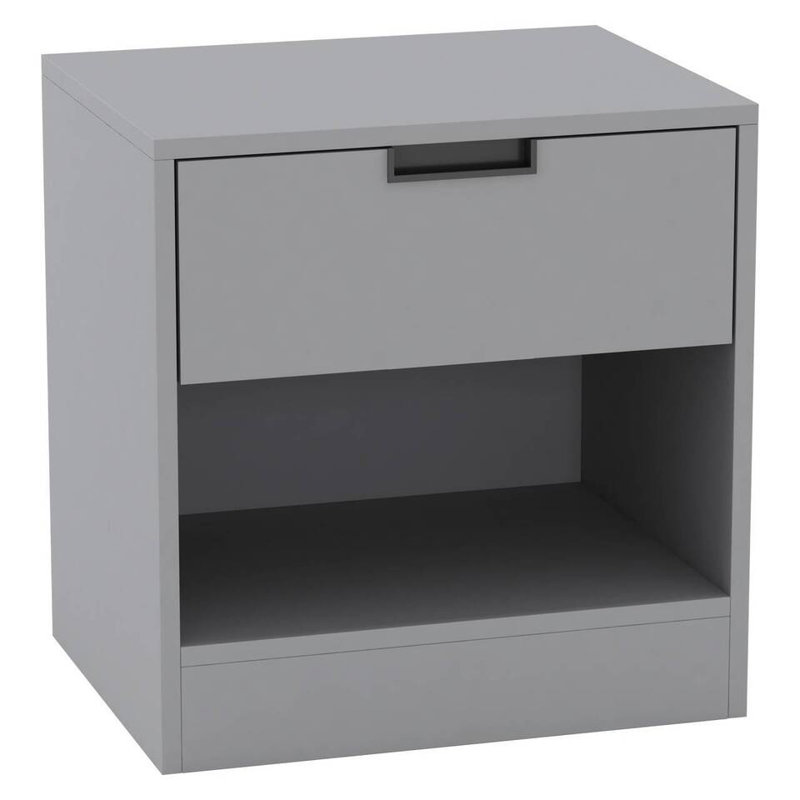 Siek 45cm W Metal Bedside Table, Gray