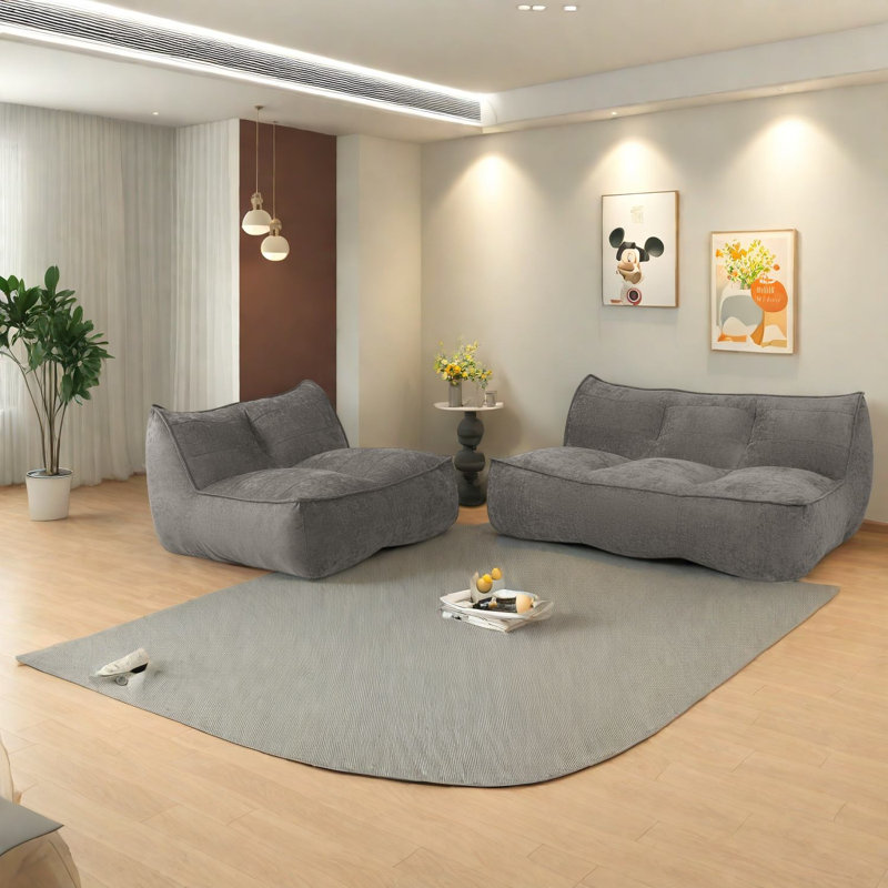 Canapés modernes à compression, canapé en coton et lin de 88,5 pouces pour la maison