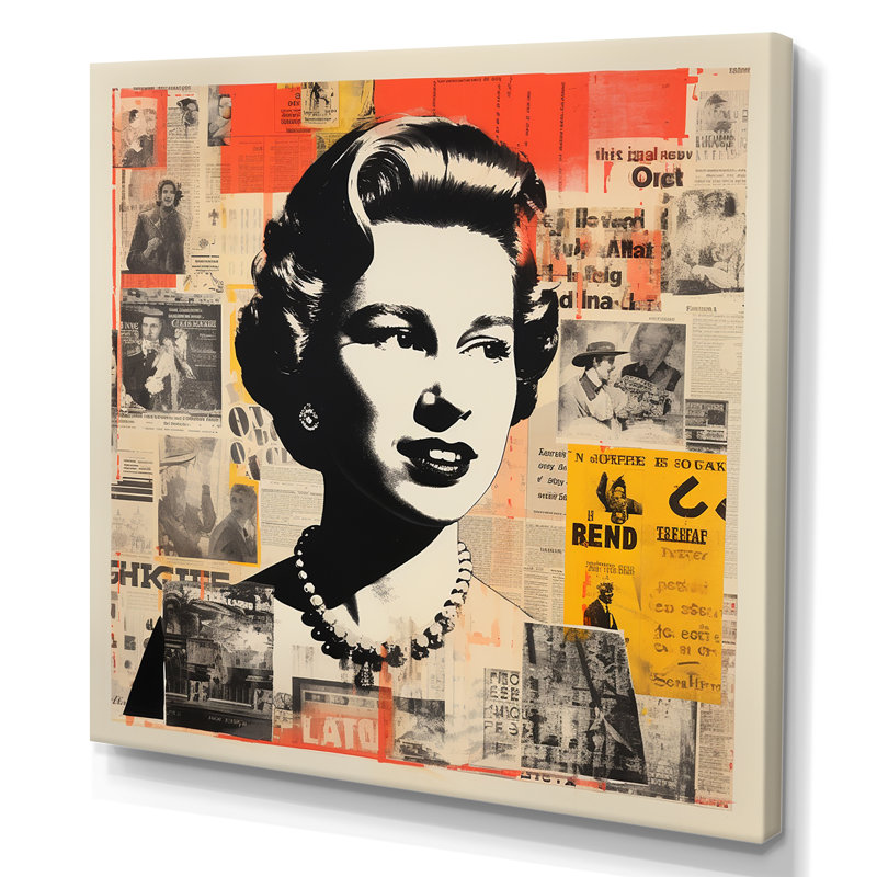 Pop Art Queen Elizabeth S Magazine II - célébrité, art mural, Toile tendue, H 30 po x l 30 po x P 1,5 po
