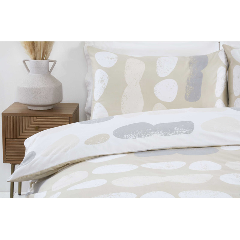 TRURMF Microfibre 180 TC Reversible Duvet Cover Set, Natural, Kingsize - 2 Standard Pillowcases