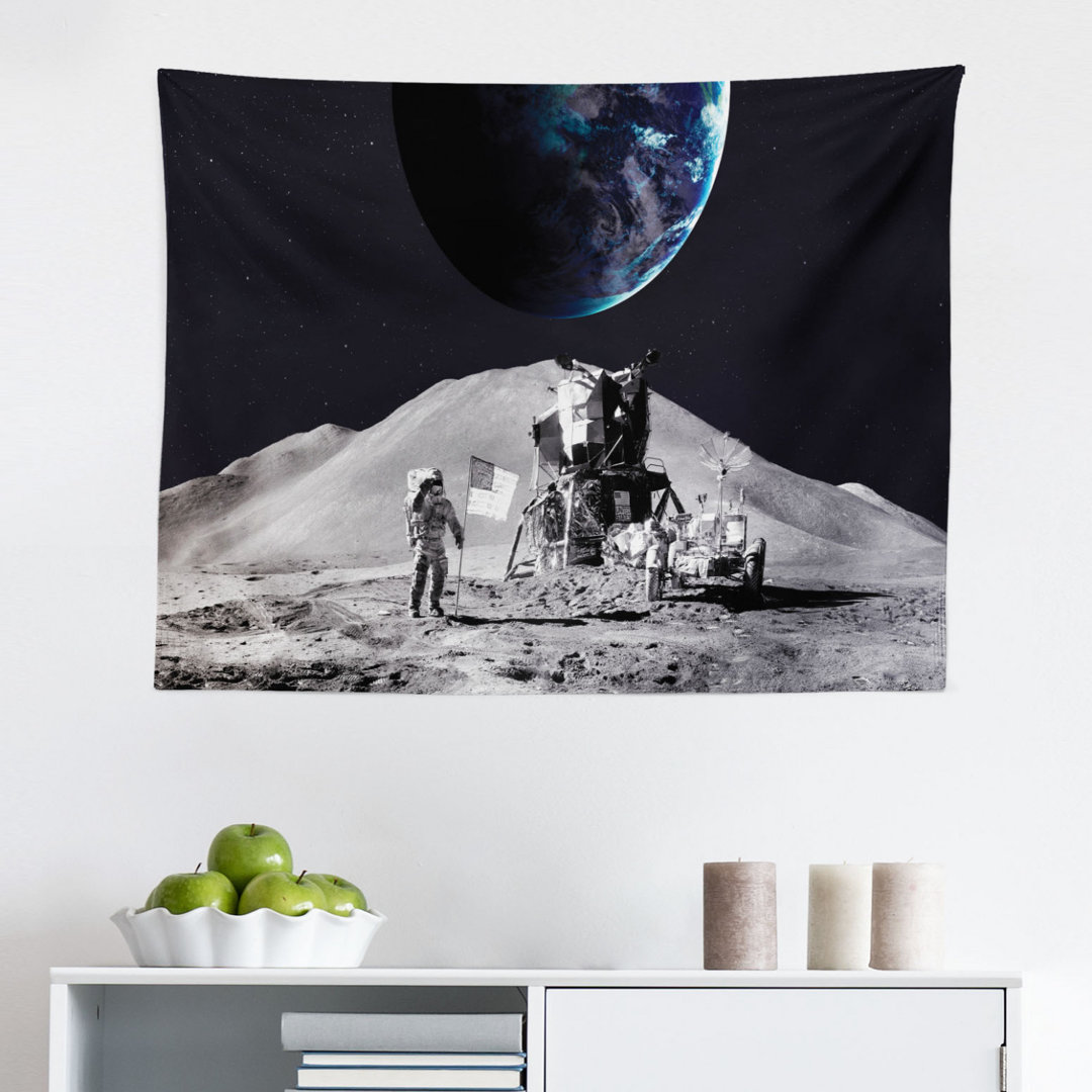 Wandbehang Moon US Spaceman startet auf der Erforschung der dunklen Materie Orbit Lunar Design