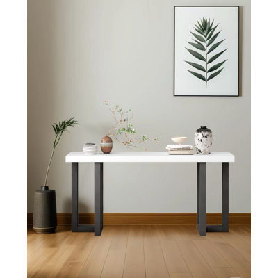 Console de conception géométrique avec pieds en pin massif, convenant au vestibule, au couloir, au salon, à la chambre à coucher 