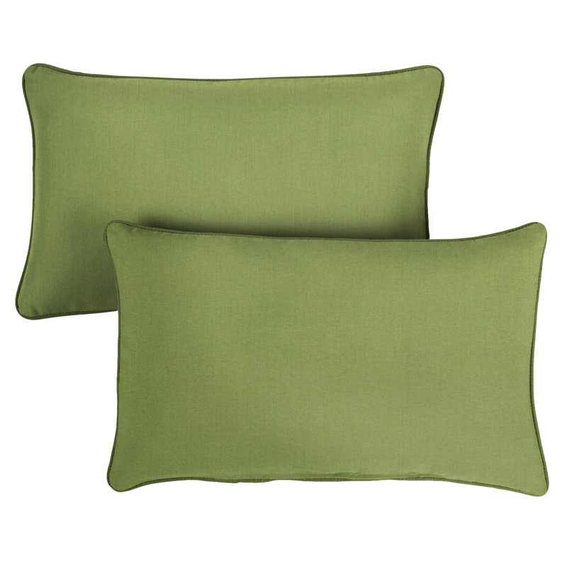 Sunbrella® Outdoor Reversible Throw Pillow, Cilantro Green