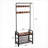 FlowLuxe 4-in-1 Freestanding Hall Tree Coat Rack, Entryway Bench with Shoe Storage, 9 Removable Hooks, Rustic Brown and Matte Black