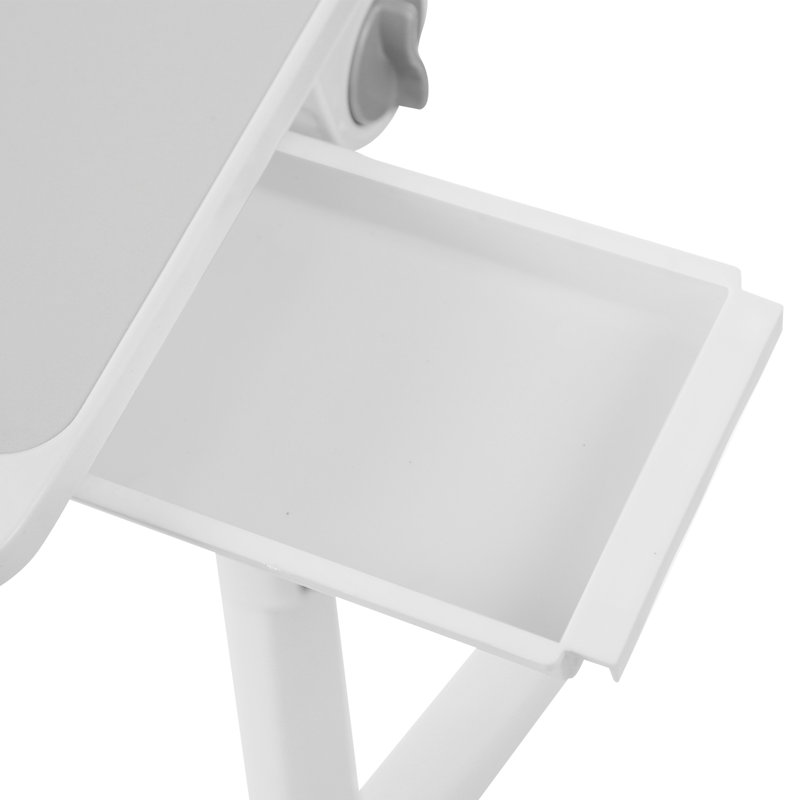 Foldable Rectangular Bed Laptop Tray Adjustable Height, Gray/White
