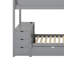 Lit superposé simple au-dessus de simple avec lit gigogne et bureau-882962682