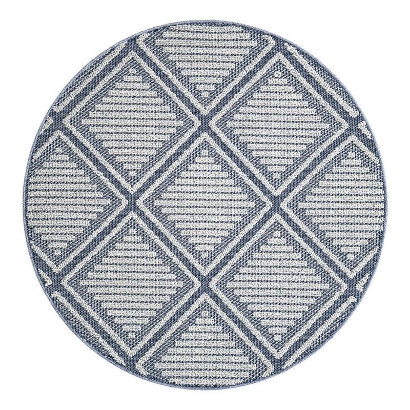 Indoor/Outdoor Trellis Area Rug, Round 5'3"