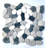 White-Gray-Black Flat Pebble Mosaic 12" x 12"