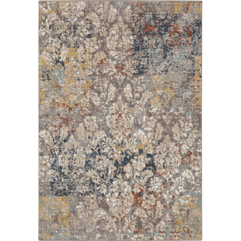 Luxurious La Brea Palmette Area Rug 5'3" x 7'10" in Smokey Grey