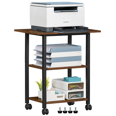 Rolling Printer Cart Holder with Lockable Wheels