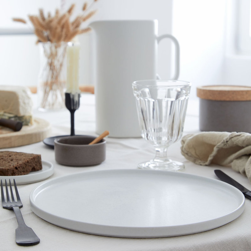 Redonda Stoneware Dinner Plate, White