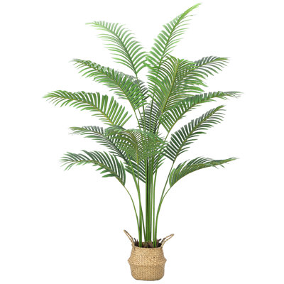 Palmier artificiel 6 pi, faux palmier aréca, faux palmier tropical en soie avec 15 troncs, plante d'intérieur en pot