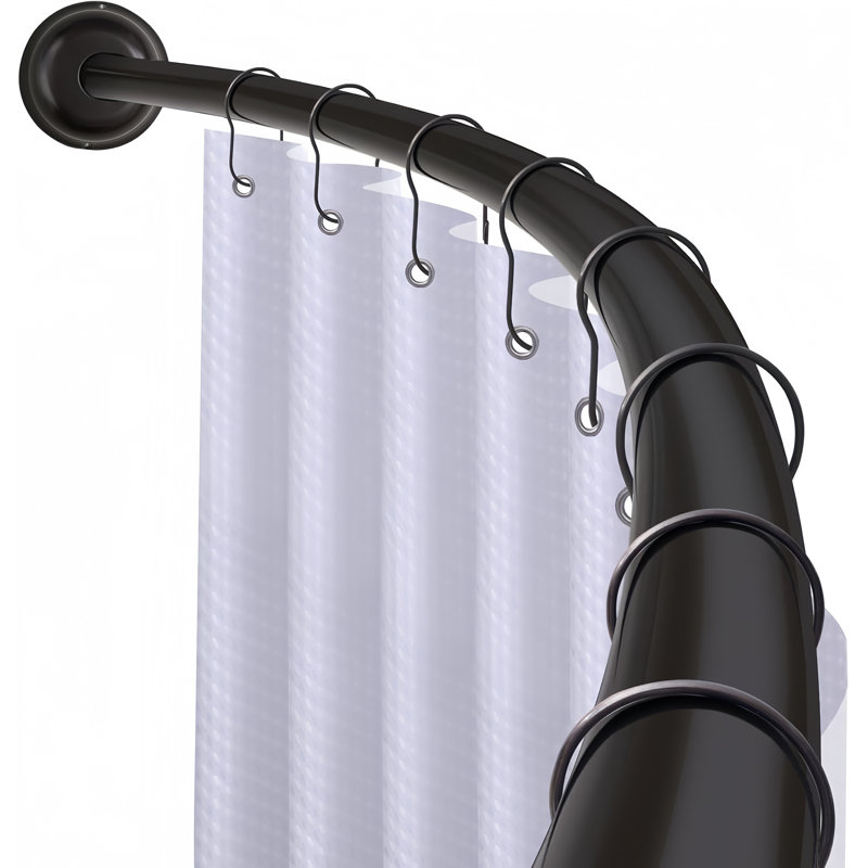 Utopia Alley Signature Aluminum Series Curved Shower Curtain Rod – Rustproof Aluminum Wall Mount Rod, Adjustable 45–72 Inch, Adds Up to 8 Inches of Extra Shower Space, Black Finish