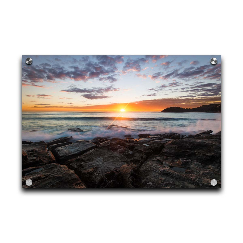 «Manly Sunrise» par Scott Barlow sur, Pas de tapis, Plastique sans cadre / acrylique, H 16 po x l 24 po x P 1 po