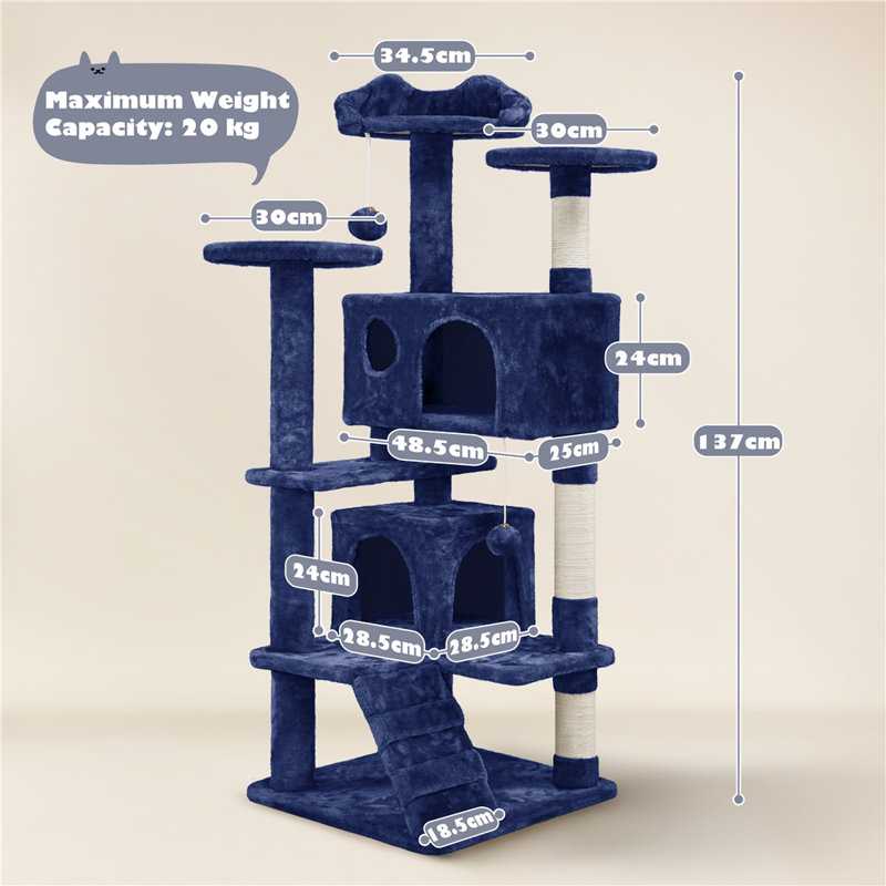 Multilevel  Cat Tree, Navy Blue