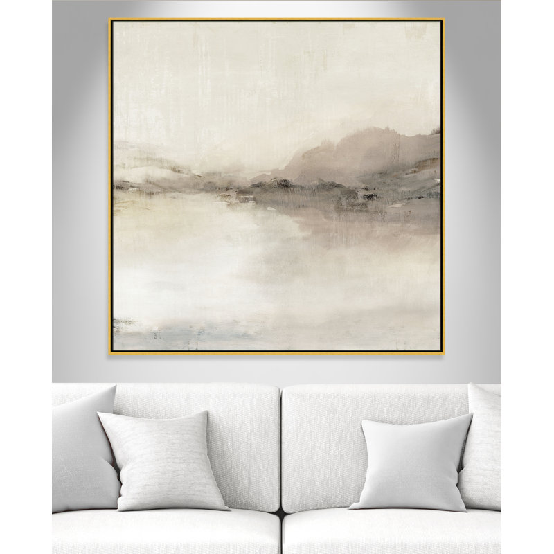 «Blush Horizon II» par Isabelle Z, L 46,5 po x H 46,5 po, Toile avec cadre, Gold Floater