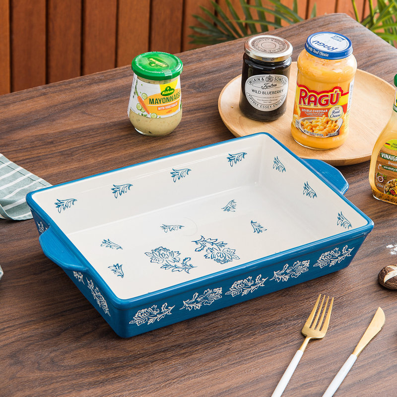 Wisenvoy Rectangle Casserole Bakeware, Blue