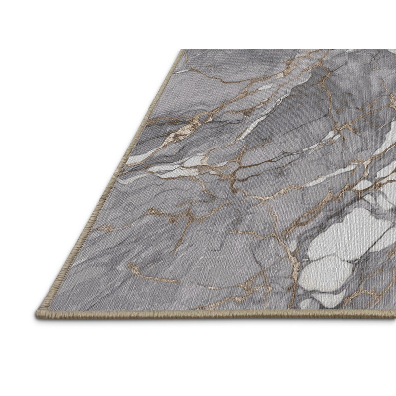 Machine Washable Beige Area Rug, Runner 2' x 5'