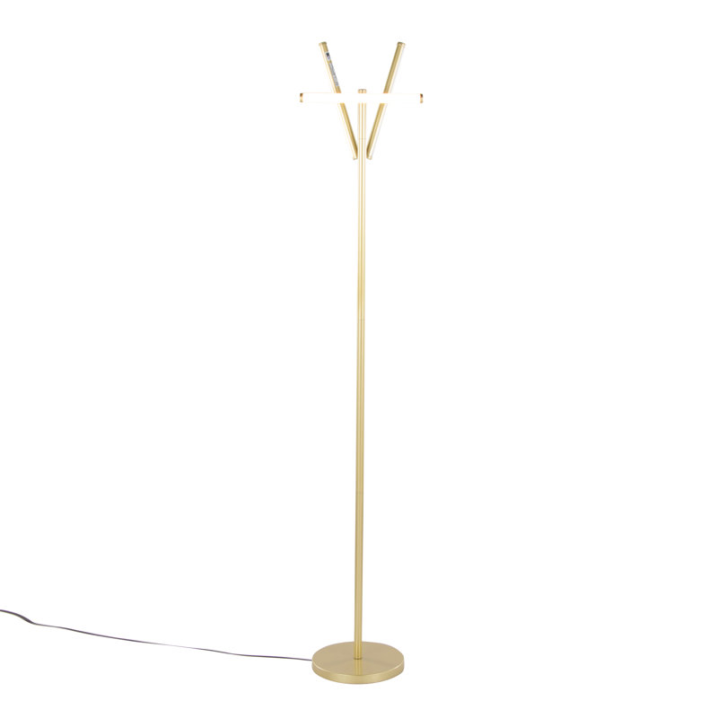 Icicle 65" Swivel Floor Lamp, Gold, Gold