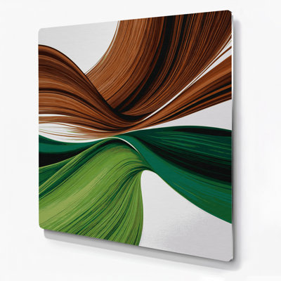 Gradient Abstract 95 Green Metal Wall Art