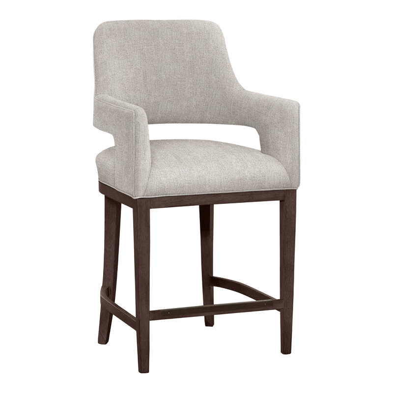 Tabouret de bar et de comptoir Josie, Tabac, Lin 3156, Tabouret de comptoir (siège d'une hauteur de 26,5