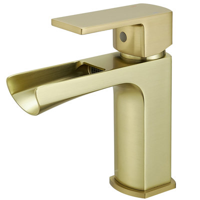 Robinet de salle de bain à cascade avec assemblage de drain et robinets de lavabo de salle de bain à un trou