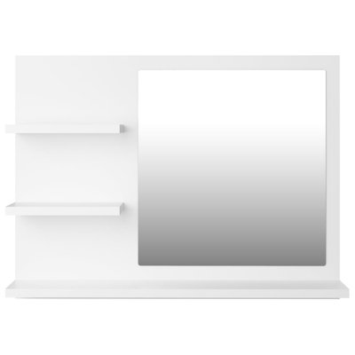 Bath Mirror with Shelves Powder Room Mirror Bath Mirror Engineered Wood