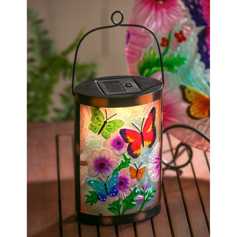 9.45'' Solar Powered Integrated LED Cylinder Lantern