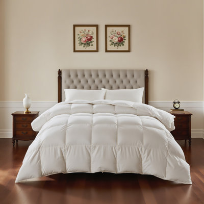  All Season Feather and Down Blend Comforter 100% Organic Cotton Medium Warmth Duvet Insert
