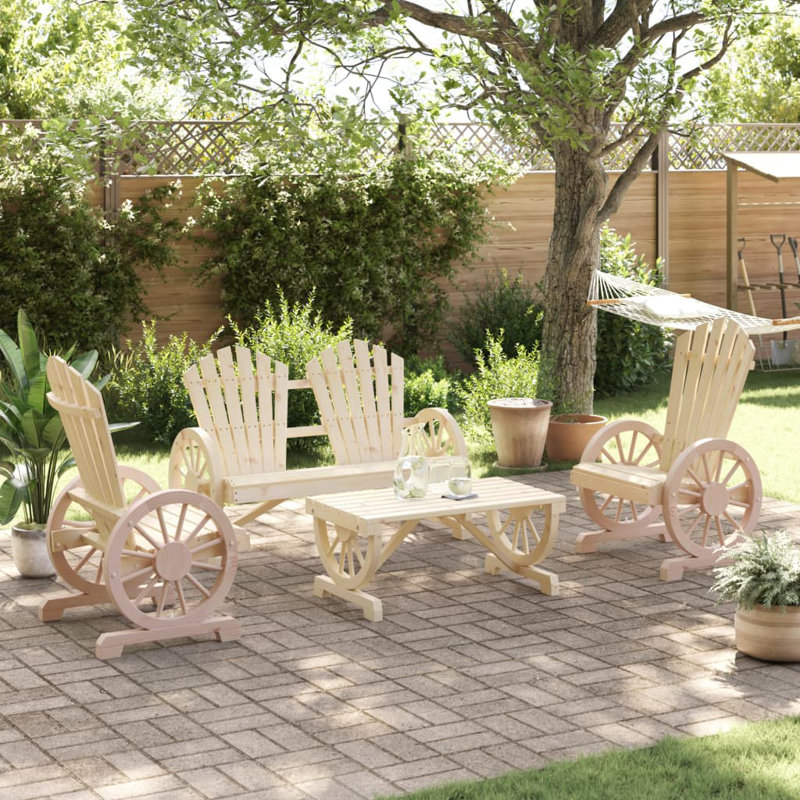 Alpen Home 4 Piece Garden Lounge Set Solid Wood Fir, Beige