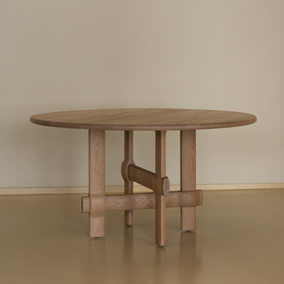 Modern simple round solid wood dining table