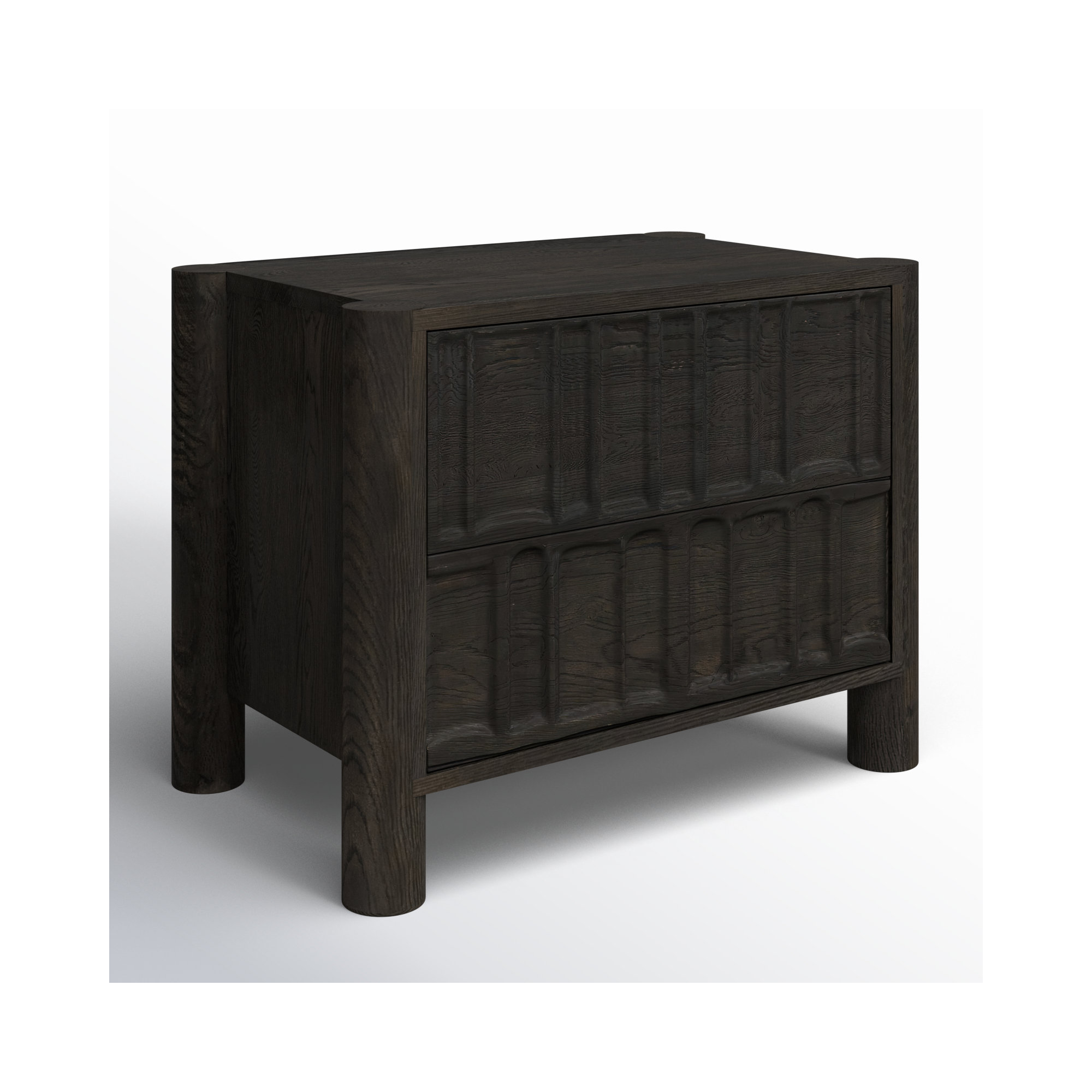 Gelsey Solid Wood 32" Nightstand, Black