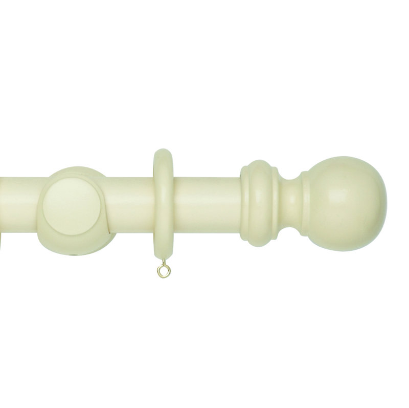 Derrill Wood 200cm 3.5cm Single Pole, White