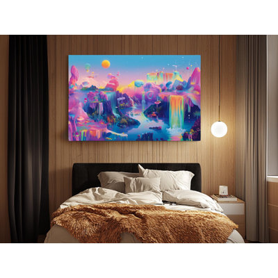 Reproduction d'art sur toile de haute qualité, composition colorée d'un paysage onirique sur toile de haute qualité - Art - cadeau - décoration murale