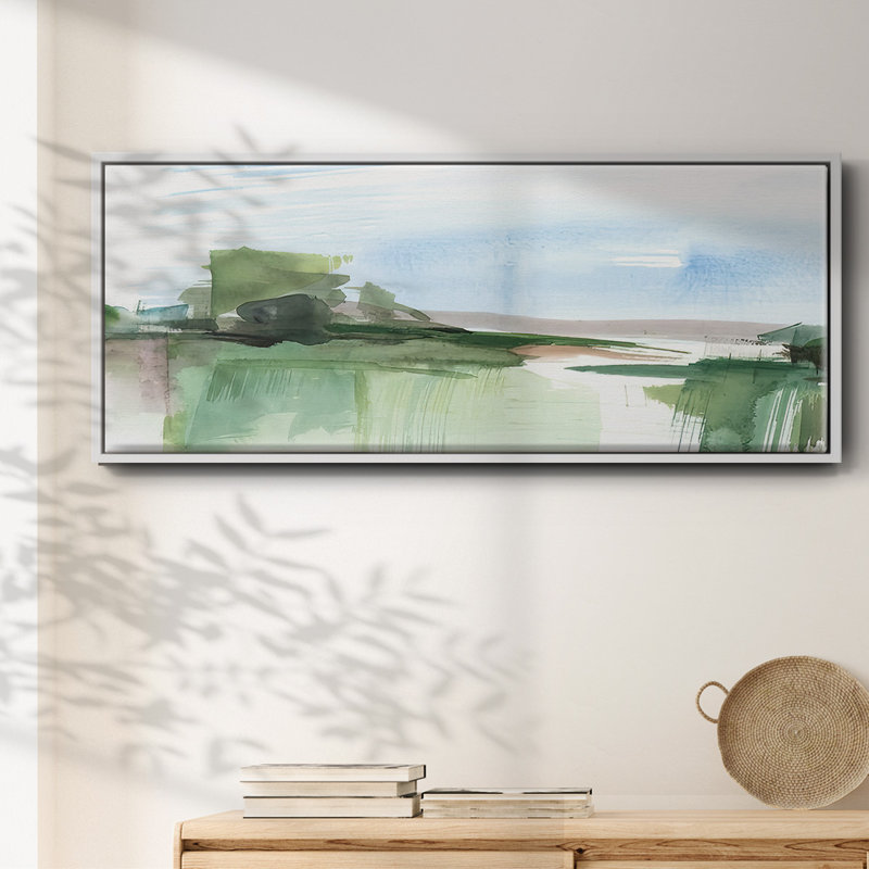 «Abstract Wetland IV», toile encadrée, H 20 po x l 50 po