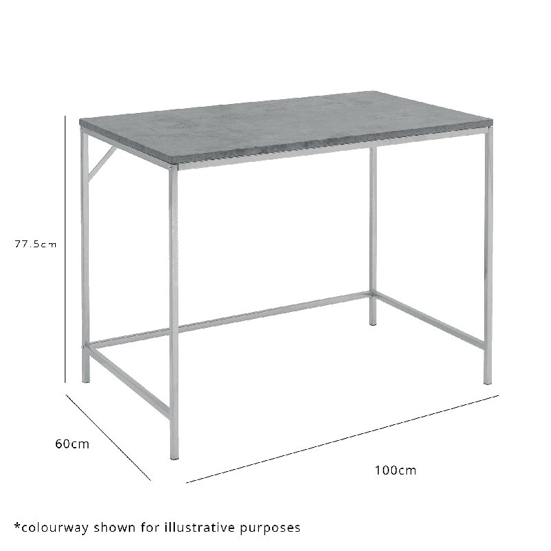 Kalyssa Metal Base Writing Desk, White, Gold