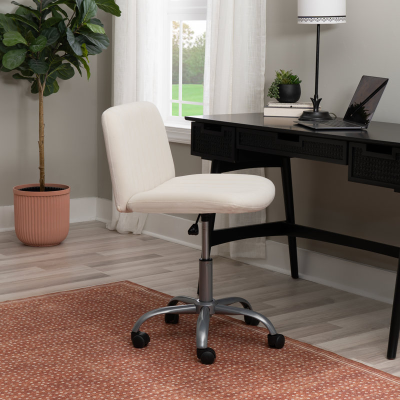 Morency Swivel Office Chair, Cream