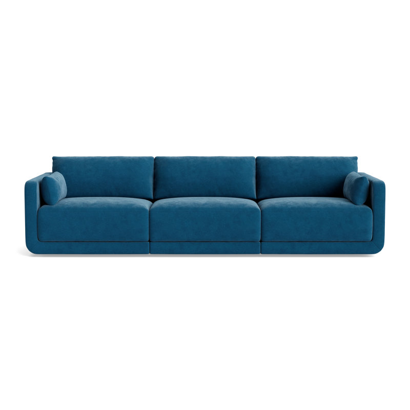 Eva Modular Sofa, Performance Velvet - Denim