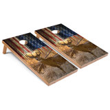 2' x 4' American Flag Deer Cornhole Boards