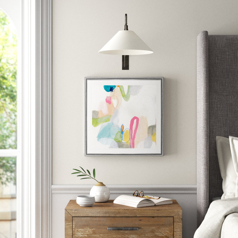 Peinture sur toile bonbon III, Cadre argenté, H 22,5 po x l 22,5 po x P 1,5 po