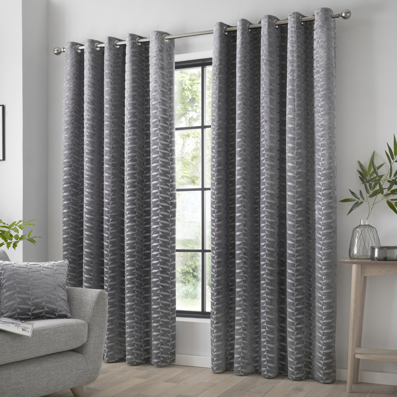 Kendal Room Darkening Curtain Pair, Charcoal Grey, Width 168 x Drop 229 cm